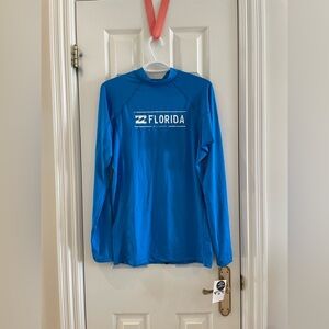 Long sleeved blue rashguard